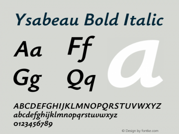 Ysabeau Bold Italic Version 0.029;FEAKit 1.0图片样张