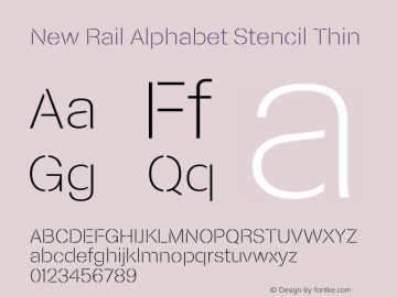 New Rail Alphabet Stencil Thin Version 1.001图片样张