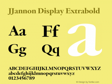 JJannon Display Extrabold Version 1.002; build 0004图片样张