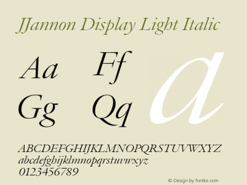 JJannon Display Light Italic Version 1.002; build 0004图片样张