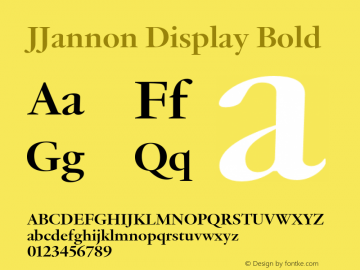 JJannon Display Bold Version 1.002; build 0004图片样张