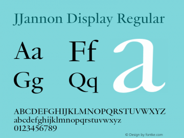 JJannon Display Regular Version 1.002; build 0004图片样张