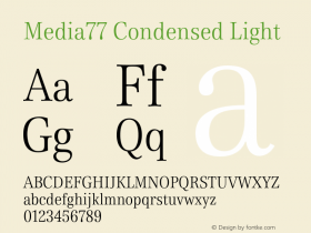 Media77 Condensed  Light Version 1.000; build 0002图片样张