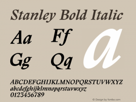 Stanley Bold Italic Version 2.001图片样张