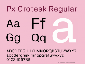 Px Grotesk Regular Version 2.001; build 0001图片样张