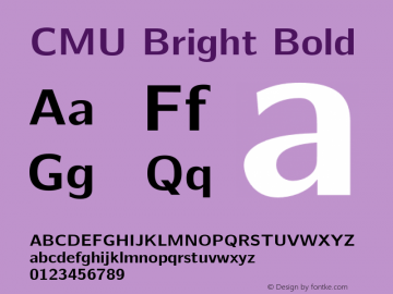 CMU Bright Bold Version 0.5.0 Font Sample