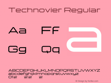 Technovier Version 1.00;April 8, 2021;FontCreator 13.0.0.2683 64-bit图片样张