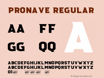 Pronave Version 1.00;April 9, 2021;FontCreator 13.0.0.2683 64-bit图片样张