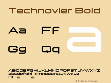 Technovier Bold Version 1.00;April 10, 2021;FontCreator 13.0.0.2683 64-bit图片样张