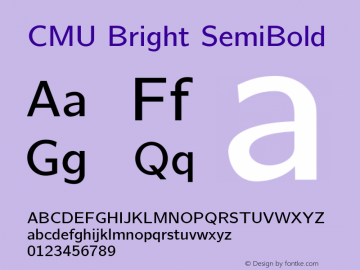 CMU Bright SemiBold Version 0.5.0 Font Sample