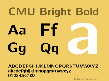 CMU Bright Bold Version 0.6.0 Font Sample