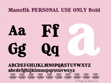 Manofik PERSONAL USE ONLY Bold Version 1.000;FEAKit 1.0图片样张