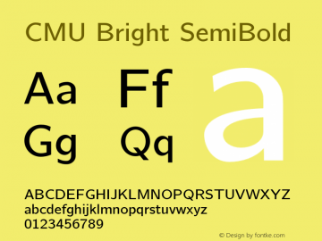 CMU Bright SemiBold Version 0.6.0 Font Sample