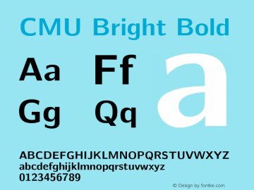 CMU Bright Bold Version 0.6.1 Font Sample