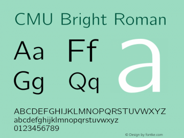 CMU Bright Roman Version 0.6.1 Font Sample