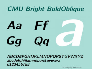 CMU Bright BoldOblique Version 0.6.1 Font Sample