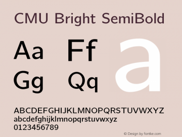 CMU Bright SemiBold Version 0.6.2 Font Sample