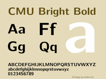 CMU Bright Bold Version 0.6.2 Font Sample