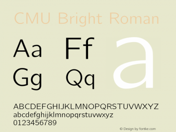 CMU Bright Roman Version 0.6.2 Font Sample