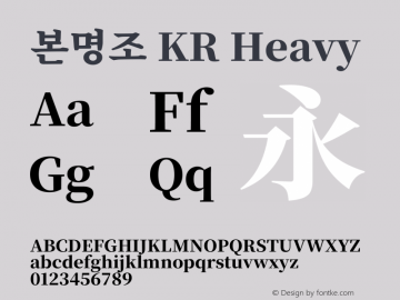 본명조 KR Heavy 图片样张