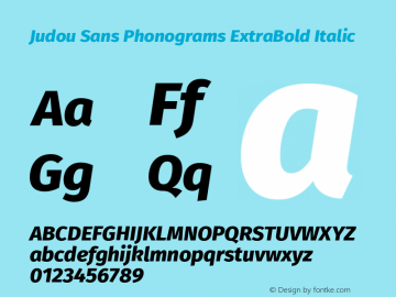 Judou Sans Phonograms ExtraBold Italic Version 1.001图片样张