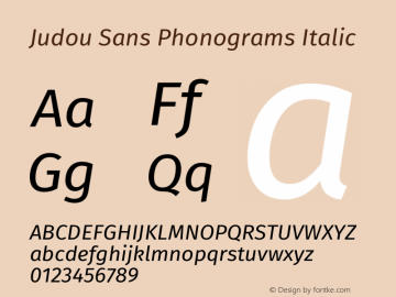 Judou Sans Phonograms Italic Version 1.001图片样张