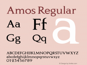 Amos Regular 1.0 Fri Nov 10 10:59:40 1995 Font Sample