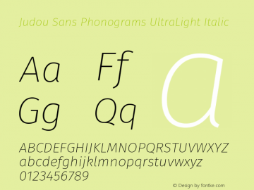 Judou Sans Phonograms UltraLight Italic Version 1.001图片样张