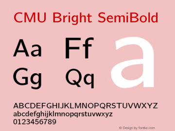 CMU Bright SemiBold Version 0.7.0 Font Sample