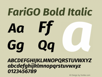FariGO Bold Italic Version 1.001图片样张