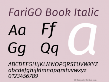 FariGO Book Italic Version 1.001图片样张