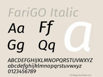 FariGO Italic Version 1.001图片样张