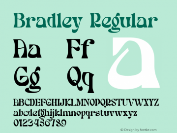 Bradley Version 1.00;March 5, 2022;FontCreator 13.0.0.2680 64-bit图片样张