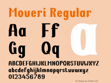 MoveriRegular Version 1.001;Fontself Maker 3.5.7图片样张