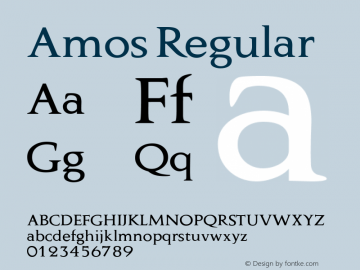 Amos Regular Version 1.0 20-10-2002 Font Sample