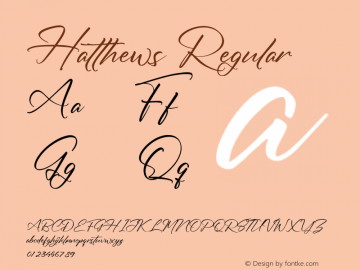 Hatthews Version 1.00;December 24, 2021;FontCreator 13.0.0.2680 64-bit图片样张