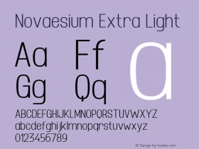 Novaesium Extra Light Version 1.00;December 29, 2021;FontCreator 13.0.0.2683 32-bit图片样张