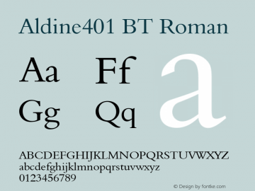 Aldine401 BT Roman Version 1.01 emb4-OT图片样张