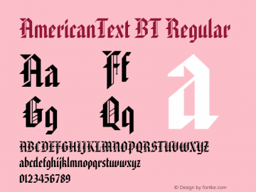 AmericanText BT Version 1.01 emb4-OT图片样张