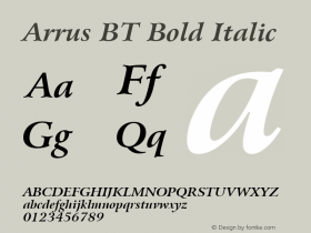 Arrus BT Bold Italic Version 1.01 emb4-OT图片样张