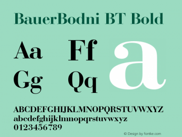 BauerBodni BT Bold Version 1.01 emb4-OT图片样张