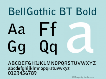 BellGothic BT Bold Version 1.01 emb4-OT图片样张