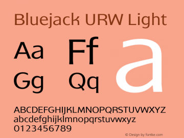 BluejackURW-Lig Version 1.000;PS 1.00;hotconv 1.0.57;makeotf.lib2.0.21895图片样张