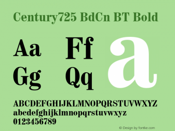 Century725 BdCn BT Bold Version 1.01 emb4-OT图片样张