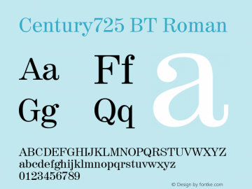 Century725 BT Roman Version 1.01 emb4-OT图片样张