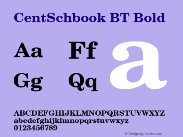 CentSchbook BT Bold Version 1.01 emb4-OT图片样张