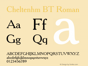 Cheltenhm BT Roman Version 1.01 emb4-OT图片样张
