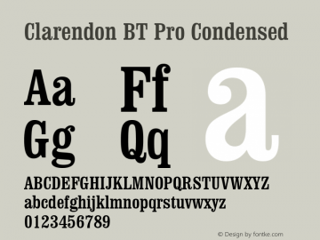 Clarendon BT Pro Condensed Version 1.10图片样张