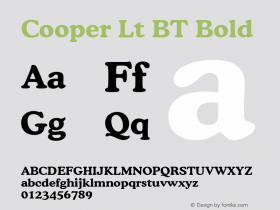 Cooper Lt BT Bold Version 1.01 emb4-OT图片样张
