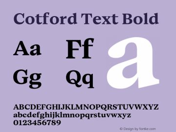 Cotford Text Bold Version 1.00图片样张